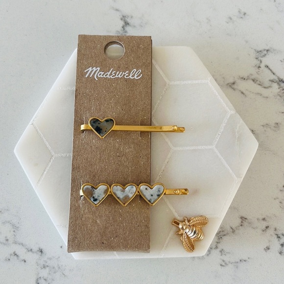 Madewell Accessories - Madewell Two-Pack Stone Heart Hair Pins